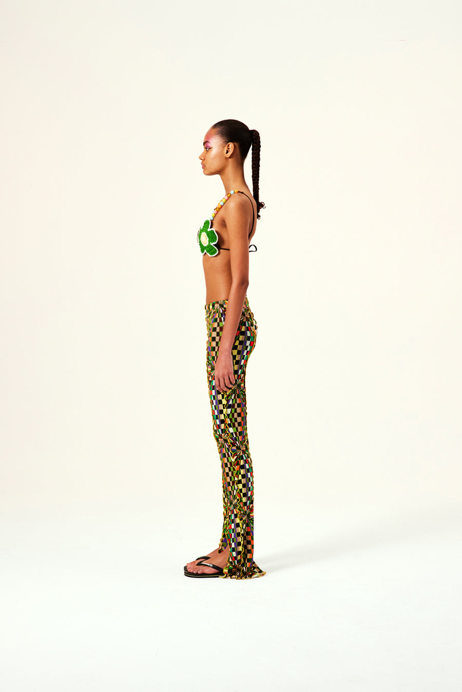 MULT - Kaleidoscope printed pants with contrast stitching
