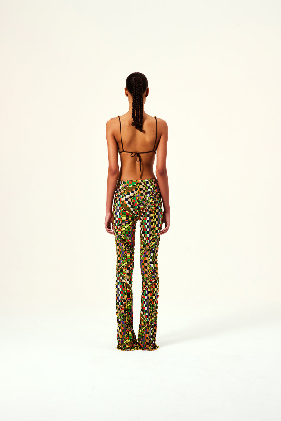 MULT - Kaleidoscope printed pants with contrast stitching