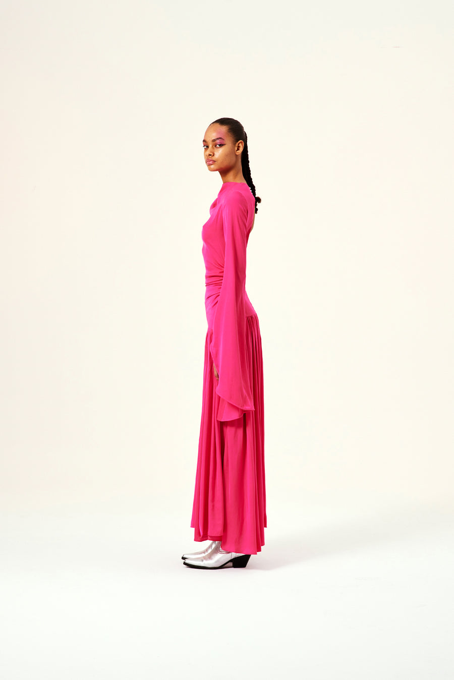 Dawn - Open-Back Fluted Sleeve Maxi Dress – Siedrés