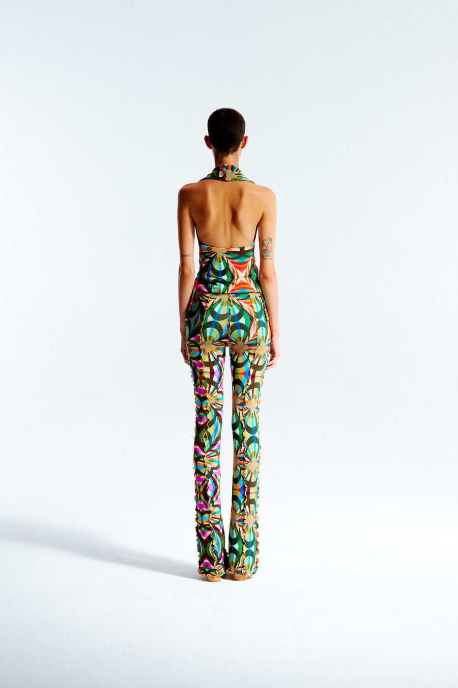 MULT - Kaleidoscope knit pants with contrast stitches