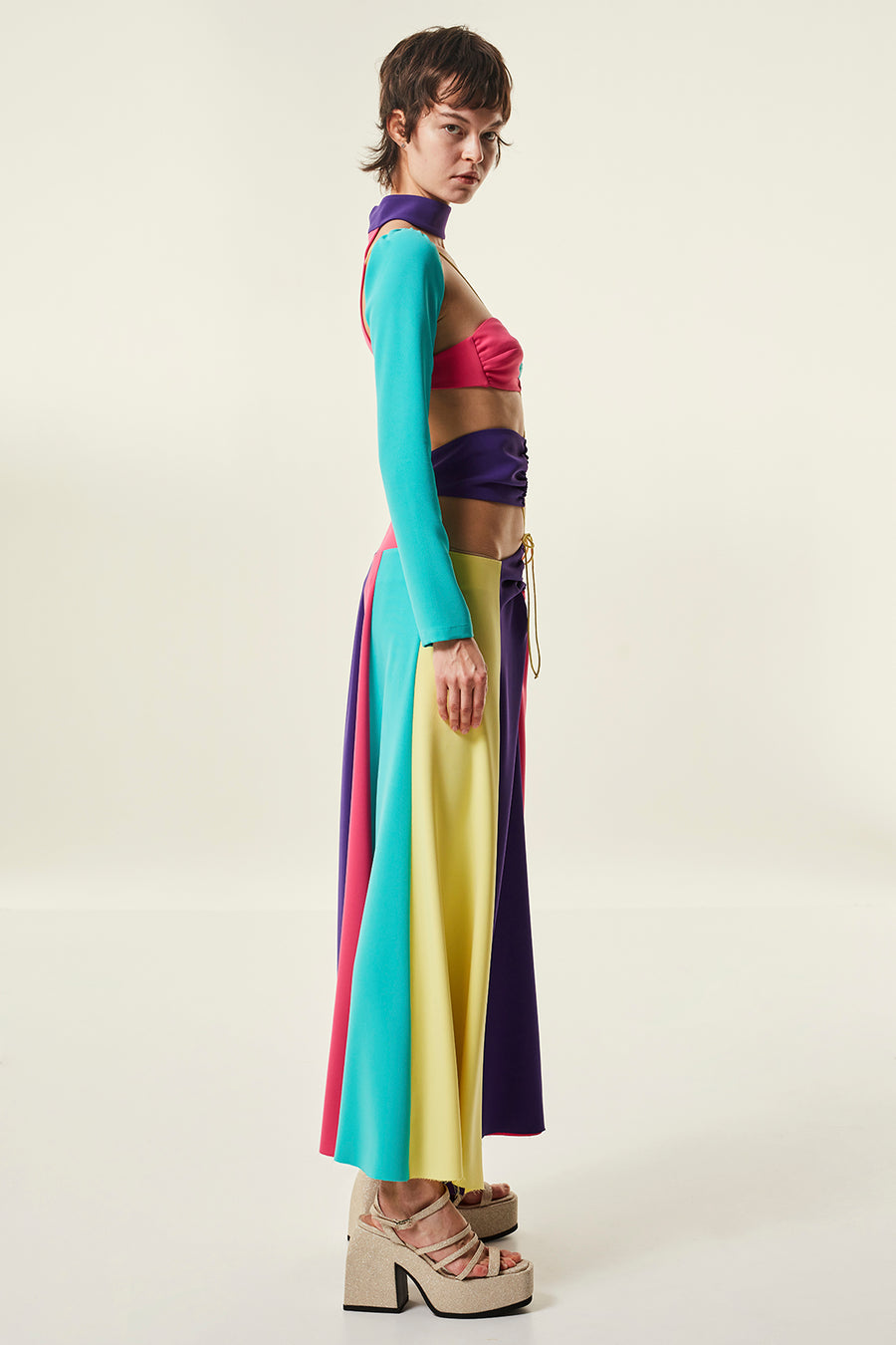 PAULIN - Cutout color-block maxi dress