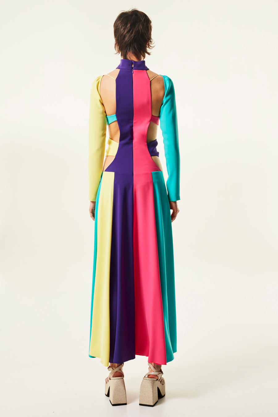 PAULIN - Cutout color-block maxi dress