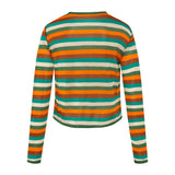 TEX - Sunset striped long sleeve knit top