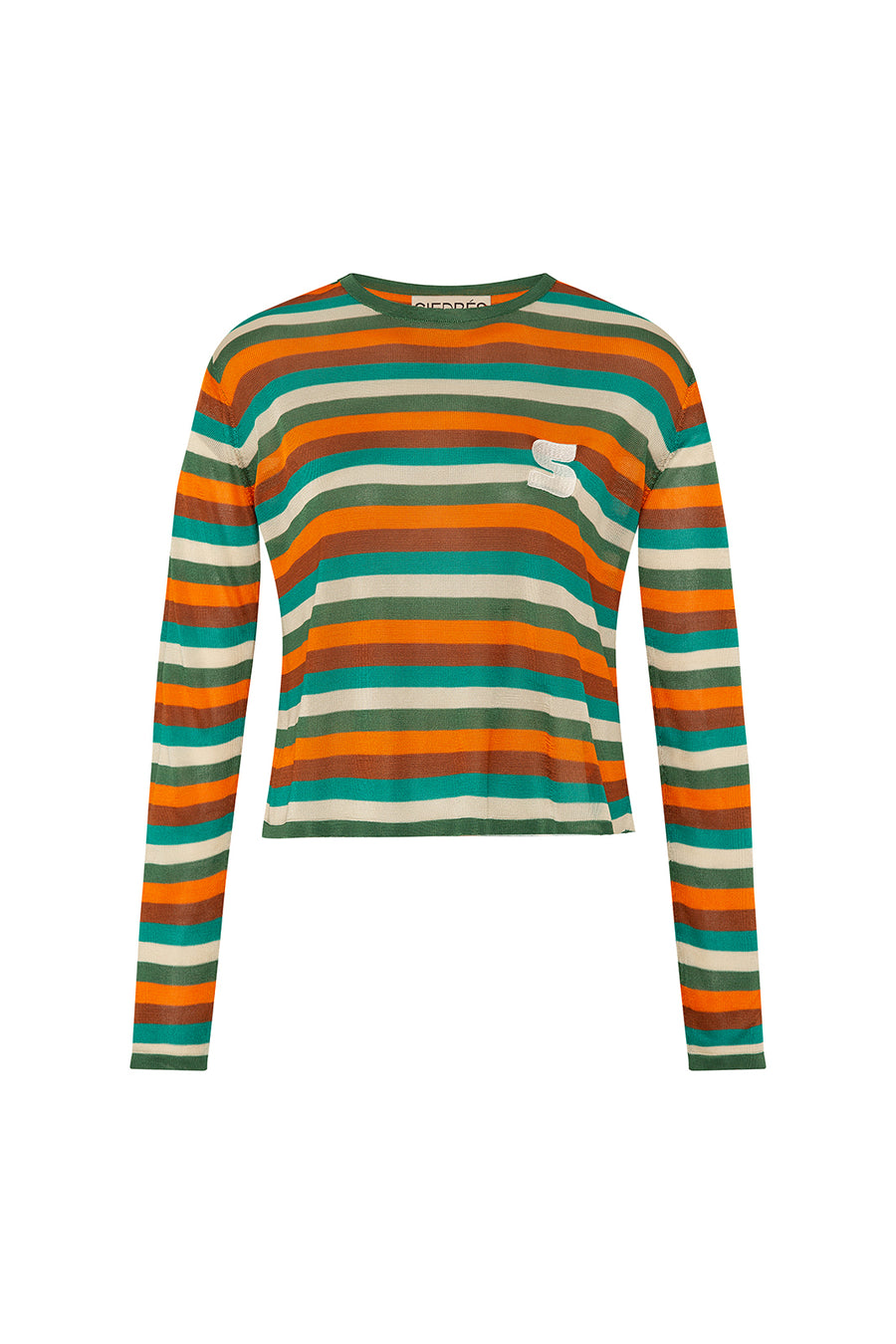 TEX - Sunset striped long sleeve knit top